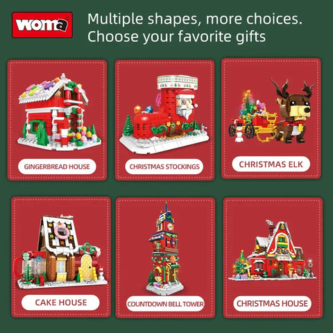 1084pcs New City Creativity Winter Village Christmas House Christmas ART House Model Building Blocks Bricks Kids Toys Christmas Gifts