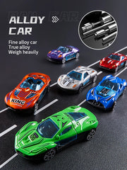 3D Rail Flying Car Set – Inertial Power Puzzle Track with Transforming Alloy Vehicles