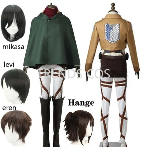 Cosplay Anime Levi Ackerman Mikasa Ackerman Cosplay Costume Eren Jaeger Outfits Hange Zoe Cosplay CostumeFull Set