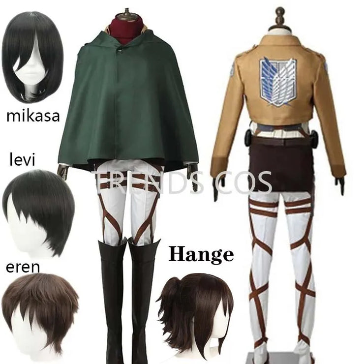 Cosplay Anime Levi Ackerman Mikasa Ackerman Cosplay Costume Eren Jaeger Outfits Hange Zoe Cosplay CostumeFull Set