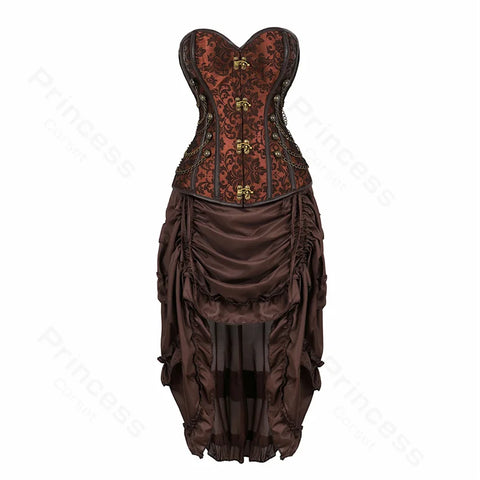 Steampunk Pirate Costume for Women – Cagalli Yulia cosplay Leather Corset Top with Drawstring Skirt Plus Size