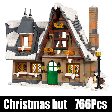 766pcs Christmas Cottage Building Toys Building Block Brick Set Kids Christmas Gift