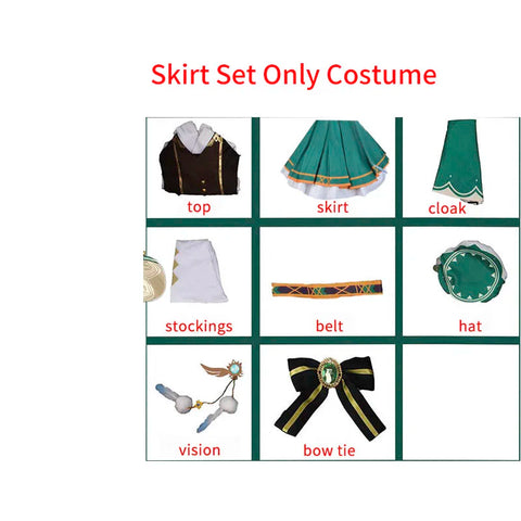 Genshin Impact Venti Cosplay Costume Wig Dress