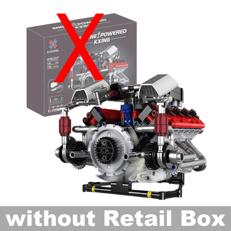 700pcs F40LM V8 Engine Technical Building Blocks With Motor + LED Light APP Control Programmable Car Model Assembly Bricks Toys