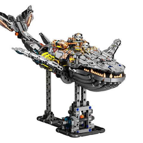 Technical Mechanical Whale Sea Life Animal World Assembly Building Blocks Bricks Set With Light