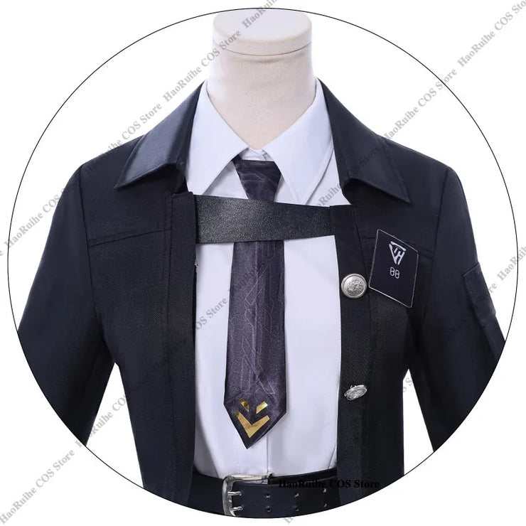 Game Love and Deepspace Anime Cosplay Costume Black Fashion Wig Dress Uniform for Women Girls Halloween Party Role Play