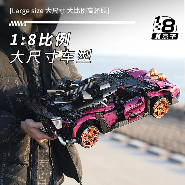 MOC Technical Modified SVJ Sports Car Building Bricks 3950 Pcs
