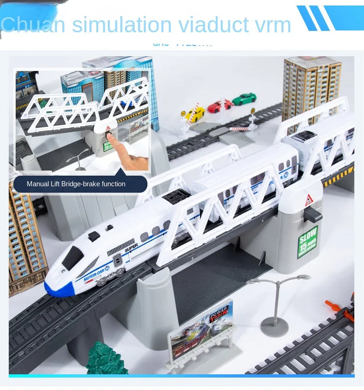 High-Speed Electric Train Set – Realistic Rail Model with Tracks for Kids to Assemble