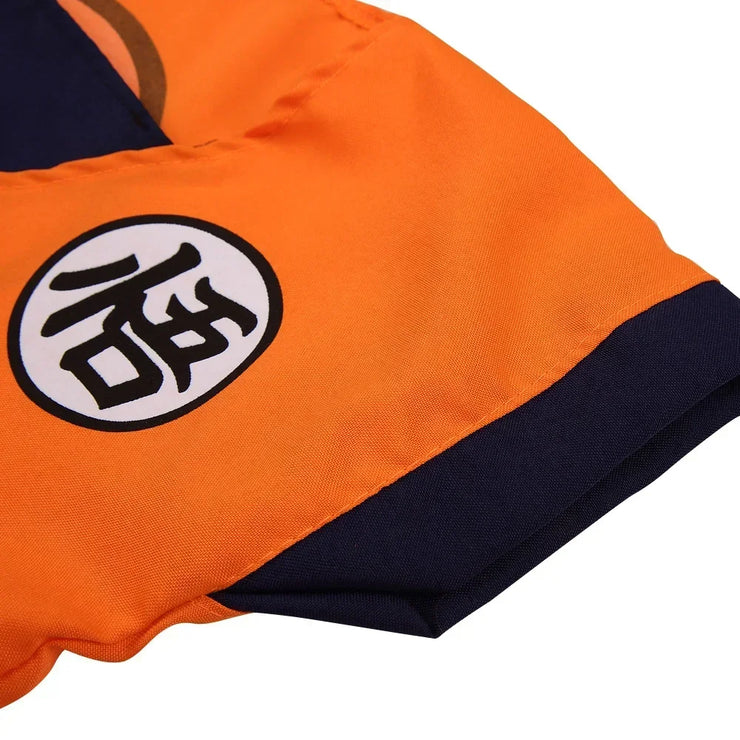 Son Goku and Krillin Cosplay Costumes – Halloween Suits with Tail, Wristband, and Super Saiyan Wig for Adults and Kids