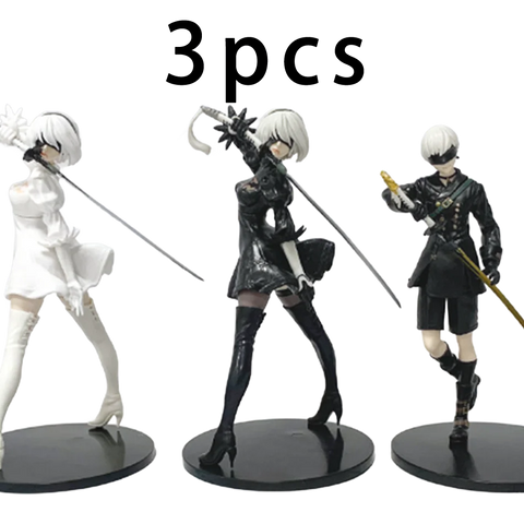 NieR: Automata YoRHa Type A2, 2B & 9S PVC Figure Set – Anime Collectible Statues