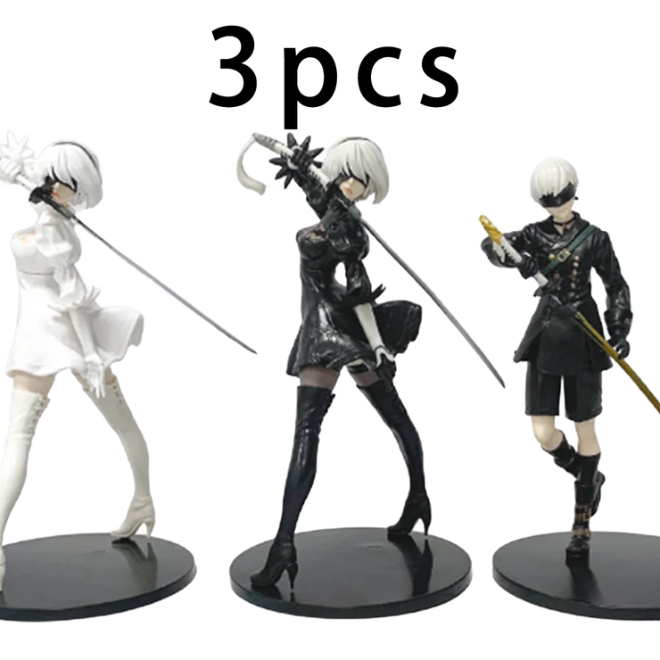 NieR: Automata YoRHa Type A2, 2B & 9S PVC Figure Set – Anime Collectible Statues