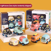 Mini Inertia Fire Engine Vehicle Set – Montessori Crash-Resistant Pull Cars for Ages 0–3