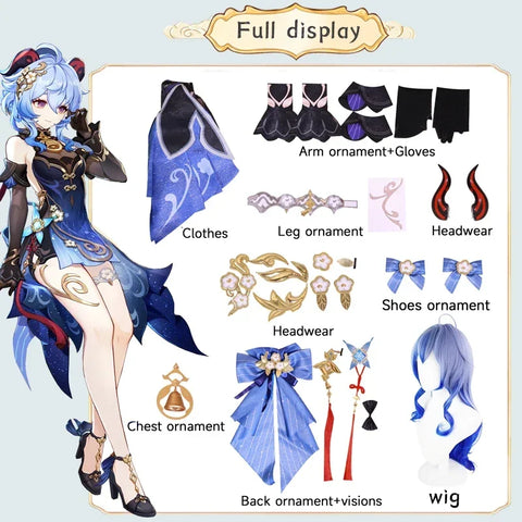 Twilight Blossom Ganyu Cosplay Costume Genshin Impact Adult Uniform Wig Anime Halloween Costumes Women Game Character Outfit