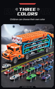 3D Rail Flying Car Set – Inertial Power Puzzle Track with Transforming Alloy Vehicles