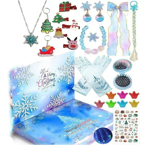 Christmas Advent Calendar Box Princess Dress Up Headwear Jewelry Set cute unicorn toys 24Days Countdown Calendar Xmas Gifts