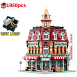 1456/1950/2225 pcs European Market Street Café Villa Store House MINI Bricks Building Blocks City Street View Scene Model