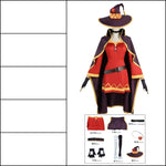 Megumin Cosplay Costume – Anime Sorceress Dress with Wig for Women, Perfect for Halloween and Cosplay Events