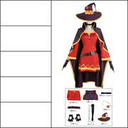 Megumin Cosplay Costume – Anime Sorceress Dress with Wig for Women, Perfect for Halloween and Cosplay Events