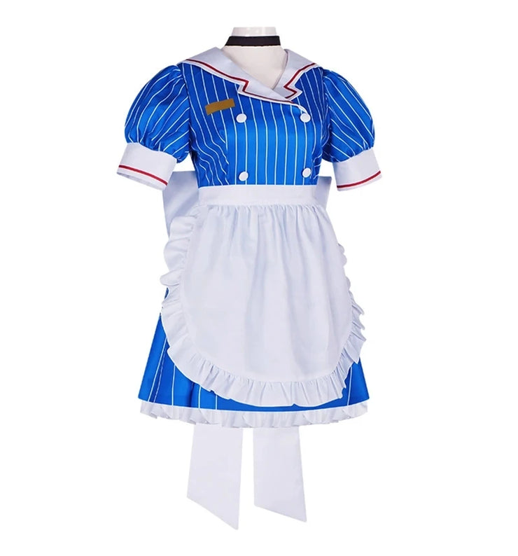 7PCS  Miku Cosplay Costumes Anime Mesmerizer Uniform Halloween Christmas Carnival Party Dressing For Women Hat Apron Accessories