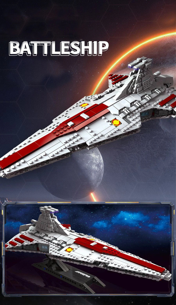 Space Battleship Building Set – 960pcs MOC Defense Ship Bricks Model Kit