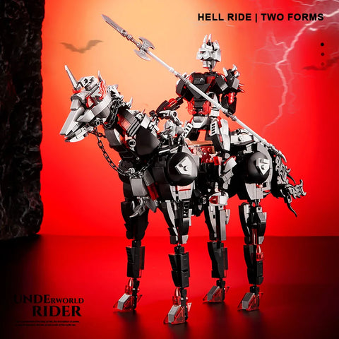 1178pcs Hell Death Knight War-horse Model Building Blocks Kits DIY Undead Skull Knight Bricks Toys For Kids Gifts