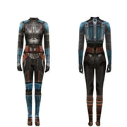 Mandalorian Jumpsuit with Head Cover 3D Bodysuit Cosplay Costume Halloween Masquerade Performance Outfits for Adult Kids