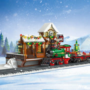 1362pcs Christmas Train Station Architectural Scenery Building Blocks Bricks Model Assembly DIY Toys for Kid Christmas Gift