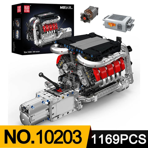 Engine Building Blocks Model Series Technical STEM Toys Moc Tank V8 Engine Supercar W16 Bricks Assembly Toy Set Kids Adults Gift