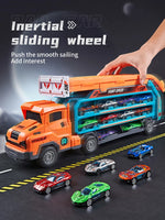 3D Rail Flying Car Set – Inertial Power Puzzle Track with Transforming Alloy Vehicles