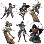 28cm Attack on Titans Levi Ackerman Action Anime Figura Kawai Eren Jaege Mikasa Ackerman The Armored Titan Figure