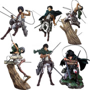 28cm Attack on Titans Levi Ackerman Action Anime Figura Kawai Eren Jaege Mikasa Ackerman The Armored Titan Figure