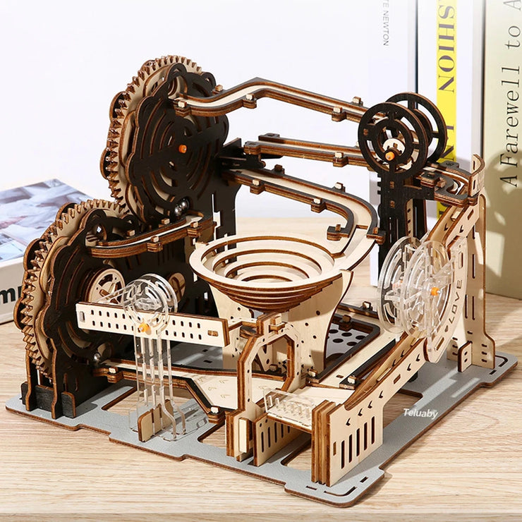 3D Wooden Marble Run Set – DIY Assembly Mechanical Model Kit