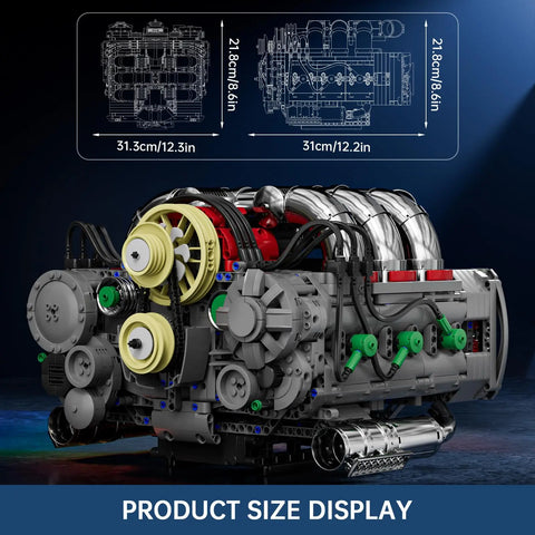 Engine Building Blocks Model Series Technical STEM Toys Moc Tank V8 Engine Supercar W16 Bricks Assembly Toy Set Kids Adults Gift