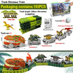 Dinosaur World Road Race Track Set – Flexible Track with Dinosaur Toys and Racing Car for Kids