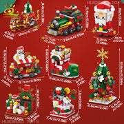 Christmas 8IN1 Santa Claus Tree Model Building Block DIY Elk Snowman Bricks Ornament Toys for Children Adult Gift