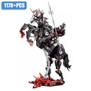 1178pcs Hell Death Knight War-horse Model Building Blocks Kits DIY Undead Skull Knight Bricks Toys For Kids Gifts