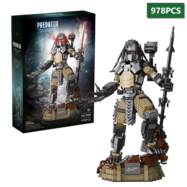 978-Piece Alien Warrior Building Block Set – Creative Assembled Ornament with Joint Mobility, Educational DIY Monster MOC Toy Bricks