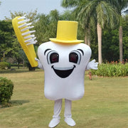 Tooth Mascot Costume – Dental Care Cosplay for Health Education, Advertising & Role Play Events