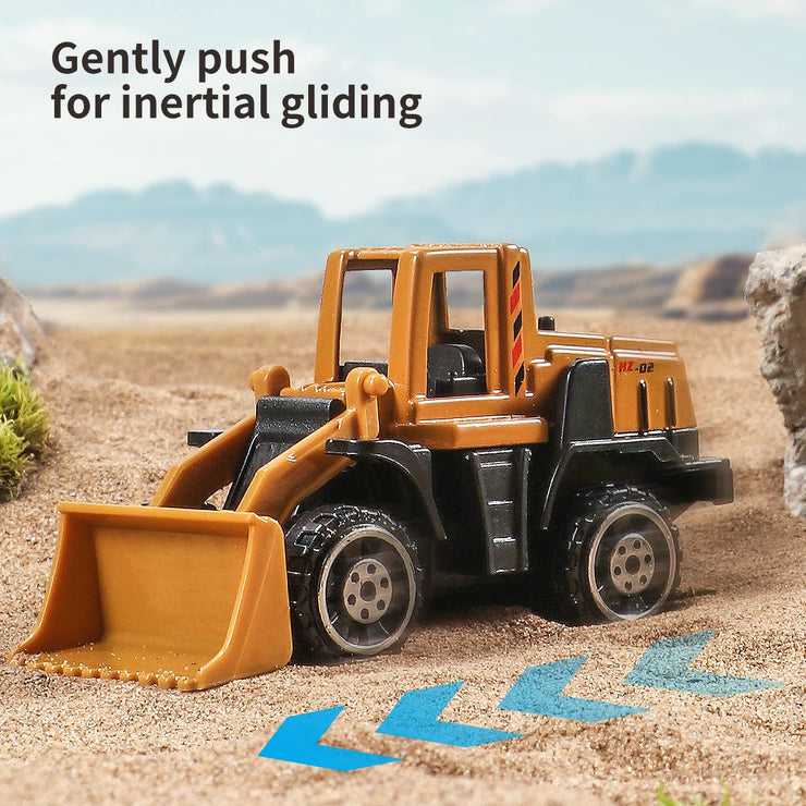 6-Piece Diecast Construction Vehicle Set – Alloy Loader, Tractor, Excavator & Trucks for Kids