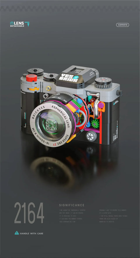 Retro DSLR Camera Assembly 500+ pieces Building Block Detachable Mechanical Trendy Punk Style Model
