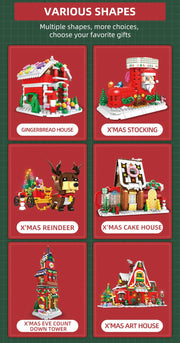 1084pcs New City Creativity Winter Village Christmas House Christmas ART House Model Building Blocks Bricks Kids Toys Christmas Gifts