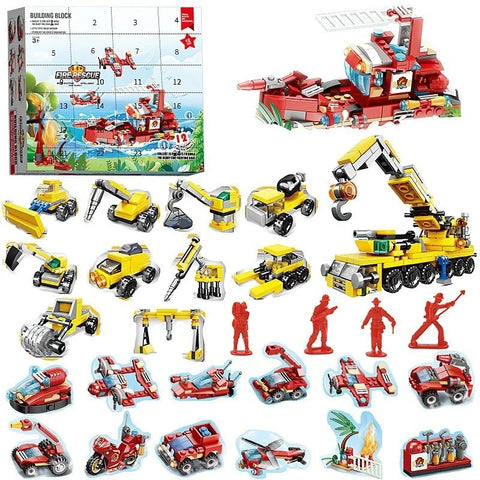 Christmas Advent Calendar Building Block Countdown 24 Days Xmas Christmas Tree Santa Deer Bricks Model Toys For Xmas Kids Gift