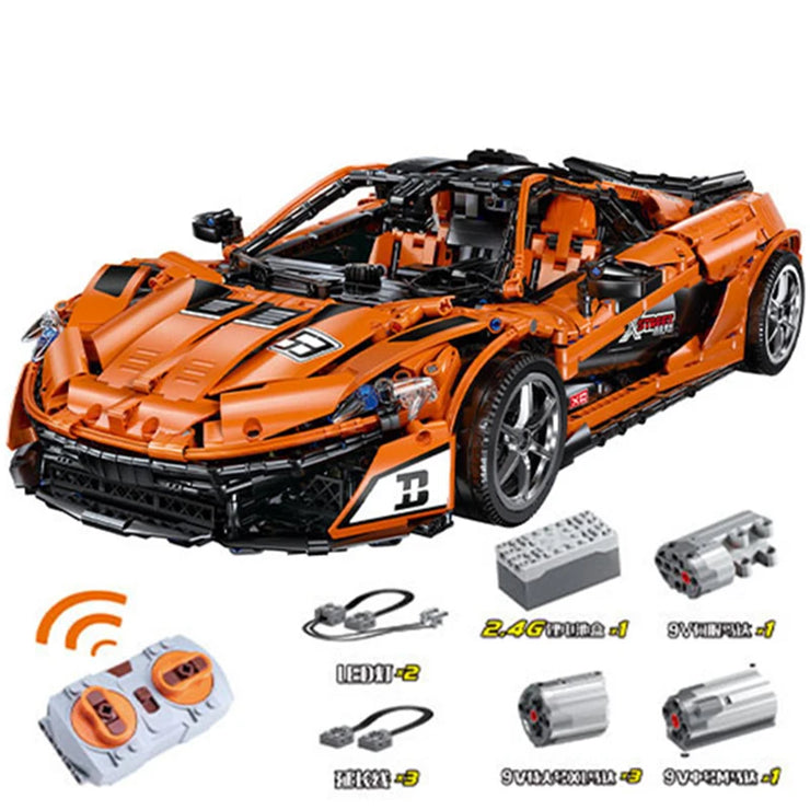 MOC Technical Sports Car BlackKnight P1 Building Bricks