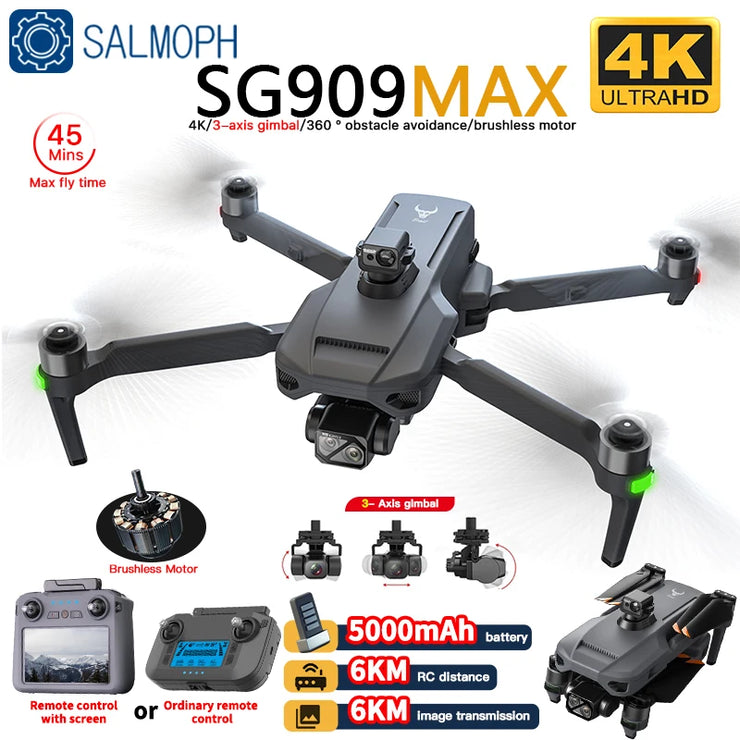 ZLL SG909 SG909MAX Professional Drone With 4K Camera GPS 3-Axis Gimbal 360 Obstacle Avoidance Touch Screen FPV Brushless RC Drone