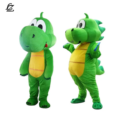Green, Blue & Red Dinosaur Mascot Costume – Walking Character Outfit with Headgear for Adult Performances & Events