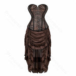 Steampunk Pirate Costume for Women – Cagalli Yulia cosplay Leather Corset Top with Drawstring Skirt Plus Size
