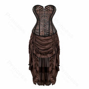 Steampunk Pirate Costume for Women – Cagalli Yulia cosplay Leather Corset Top with Drawstring Skirt Plus Size