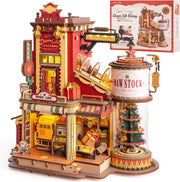 Robotime ROKR Christmas Dream Gift Factory Music Box – 3D Wooden Puzzle Model Kit