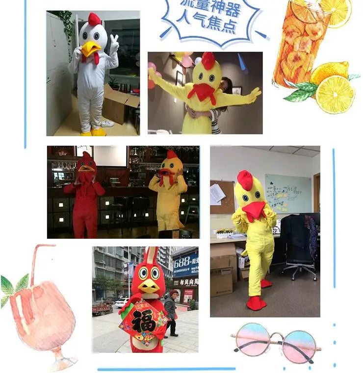 Chicken Mascot Costume – Cartoon Animal Cosplay for Easter, Parties, Advertising & Carnival Events