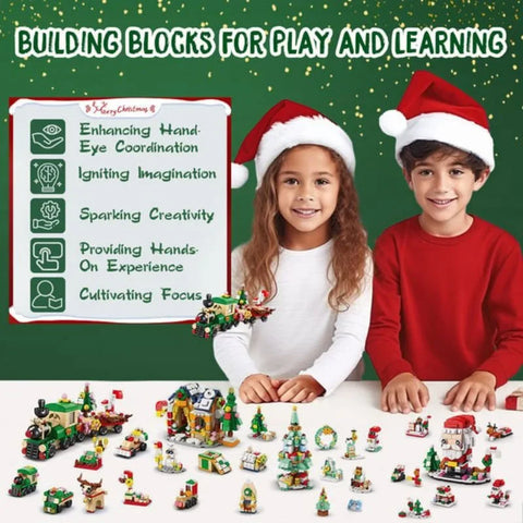 2025 Christmas Advent Calendar 24 Days Countdown Surprise Blind Box Building Blocks Puzzle Assembly Toys For Kids Adult Gifts